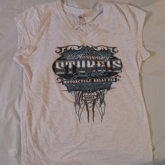 Women's 2021 Sturgis Motorcycle Rally V Neck Sleeveless Top/Tee - Picture 5 of 5